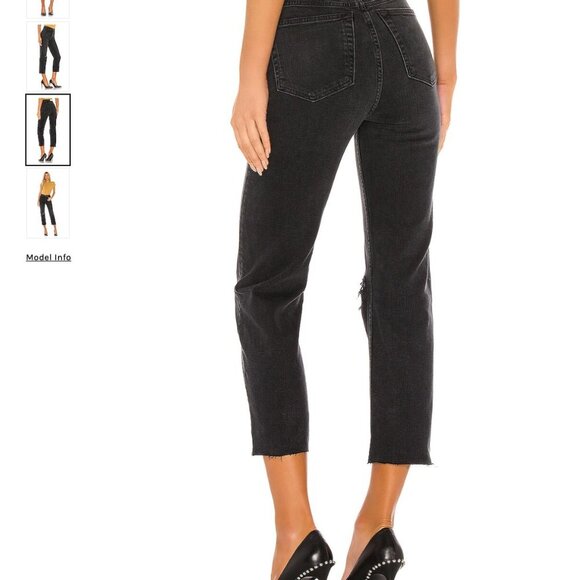 NWOT RE/DONE Ultra High Rise Stove Pipe in vintage black destroy size 25 - Picture 3 of 9